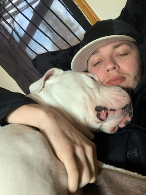 Daniel with the dog